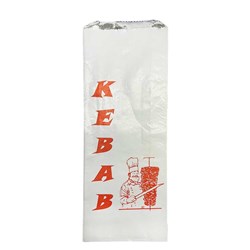 Paper Bag Kebab Printed Front And Bag White 270X100X40mm