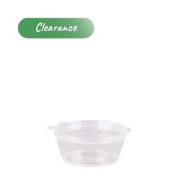 CONTAINER RND PP HNG LID 3oz -Clear