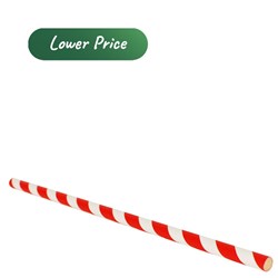 Straw Paper Stripe Red 205mm