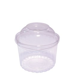 Show Bowl Dome Hinged Lid Clear 16 oz / 455 ml