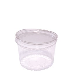 Show Bowl Flat Hinged Lid Clear 16 oz / 455 ml
