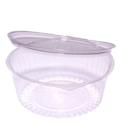 Show Bowl Flat Hinged Lid Clear 32 oz / 909ml