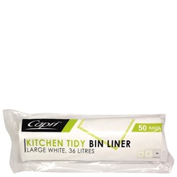 Bin Liners On Roll Kitchen Tidy White 36 Litres