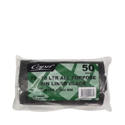 Bin Liners On Roll Black 72-75 Litres