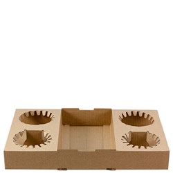 Carry Tray Cardboard Kraft 4 Cup 