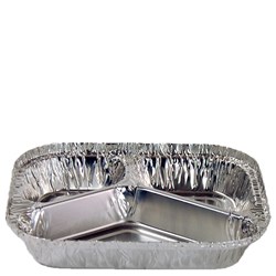 Foil Container 3 Compartment Meal Takeaway Silver 640ml