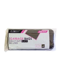 Garbage Bags On Roll Heavy Duty Black 75-80 Litres
