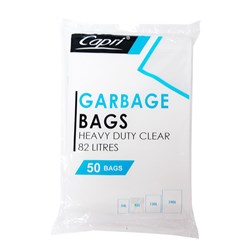 (Deleted) Garbage Bags Heavy Duty Flat Pack Clear 82 Litres