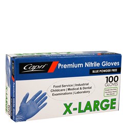 Gloves Nitrile Powder Free Blue Extra Large
