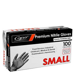 Gloves Nitrile Powder Free Black Small
