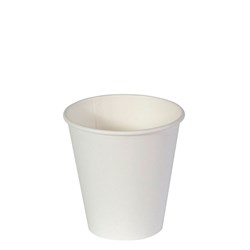 Paper Coffee Cup Plain Single Wall White 8 oz Super