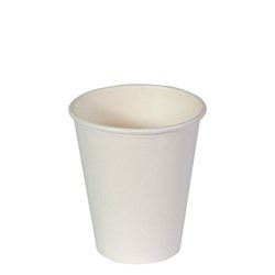 Paper Coffee Cup Plain Single Wall White 8 oz