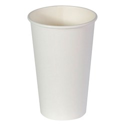 Paper Coffee Cup Plain Single Wall White 16 oz