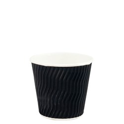 Paper Coffee Cup Cool Double Wall Black 8 oz Squat
