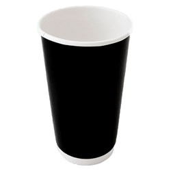 Paper Coffee Cup Cool Double Wall Black 16 oz