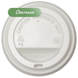 Lid Plastic Hot cup To Suit 12 oz White 