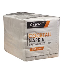 Napkins Quarter Fold White Cocktail