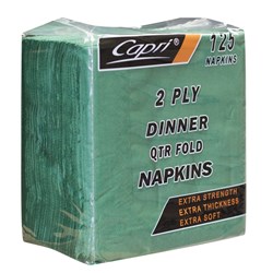 Napkins 2 Ply Quarter Fold Dark Green Dinner