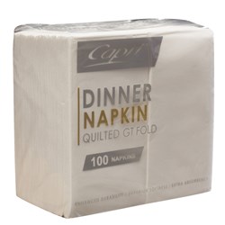 Napkins Quilted GT Fold White Dinner