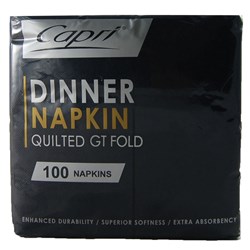 Napkins Quilted Dinner GT/F Black