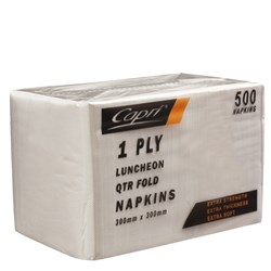 Napkins 1 Ply Quarter Fold White Luncheon