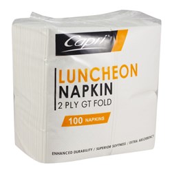 Napkins 2 Ply Gt Fold White Luncheon