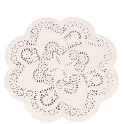 Doyley Paper Lace Round White 12 Inch