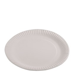 Paper Plate Uncoated White 230 mm