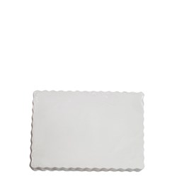 Placemat Scalloped Edge White 338 x 238mm