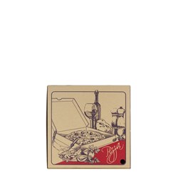 Pizza Box Brown Gourmet Print 9 Inch