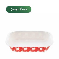 Tray Dual Pak Oblong Retro Red Print Large