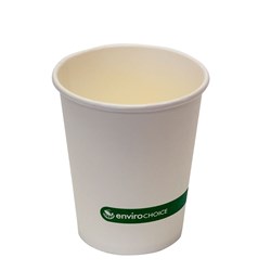 Takeaway Coffee Cup PLAnet Skinny Range Compostable Single Wall White 80mm 8 oz 