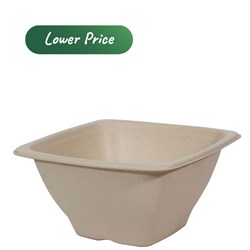 Bowl Square Natural Fibre Natural 42 oz 180X180X90mm