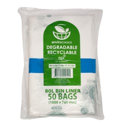 Bin Liners Oxo Biodegradable Clear 80 Litres