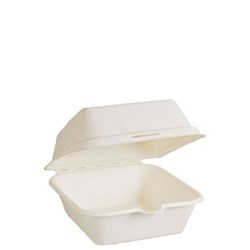 Clamshell Burger Box Natural Fibre White X-Large -165*165*90
