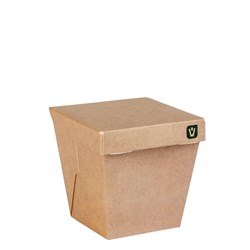 Container Noodle Box Aqueous Lined Core Brown 550ml