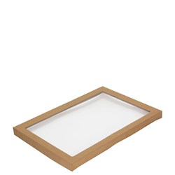 Lid Catering With Window To Suit Catering Tray Size 4 Kraft 454X313X30mm