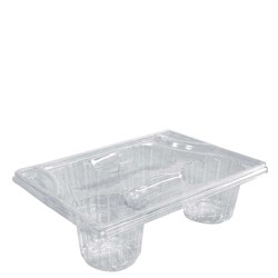 Carry Tray RPet Clear Plastic 4 Cup /1Hand