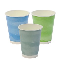 PLAnet Watercolour Cup Cold Drink Compostable 390ml 12oz