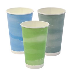 PLAnet Watercolour Cup Cold Drink Compostable 500ml 16oz
