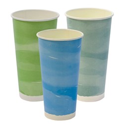 PLAnet Watercolour Cup Cold Drink Compostable 600ml 20oz