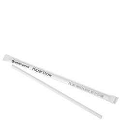 Straw Paper Individually Paper Wrapped White 200mm 
