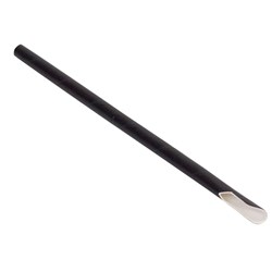 Straw Paper Spoon Plain Black 207 mm 