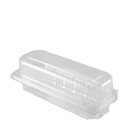 Hinged Lid Container Fresh View Roll Recycled PET Clear Large
