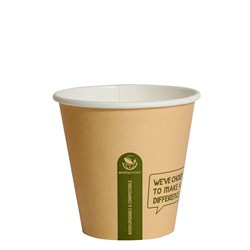 Takeaway Coffee Cup Biodegradable & Compostable Single Wall Kraft 8 oz 