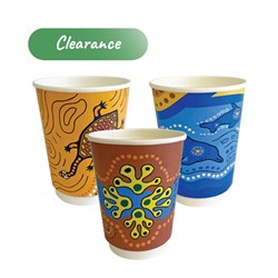 Paper Coffee Cup Compostable Aqueous Lined Double Wall Keip Series 12 oz 