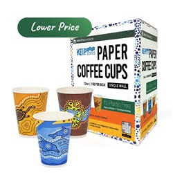 Paper Coffee Cup Core Aqueous Lined Single Wall Keip Series Plastic Free Packing 12 Oz