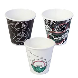 Paper Coffee Cup Core Aqueous Single Wall Ink Series 8 OZ Super