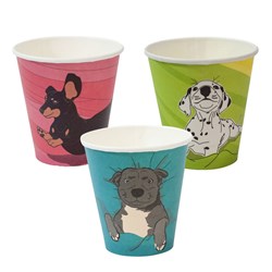 Paper Coffee Cup Biodegradable & Compostable Aqueous Lined Single Wall Dog series 8 oz  