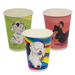 Paper Coffee Cup Biodegradable & Compostable Aqueous Lined Single Wall Dog series 12 oz  